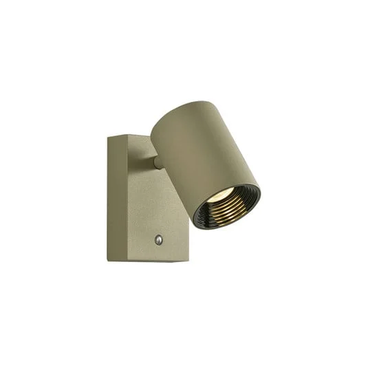 Aplique de pared LED Melina, verde oliva, profundidad de 12 cm, metal, atenuable