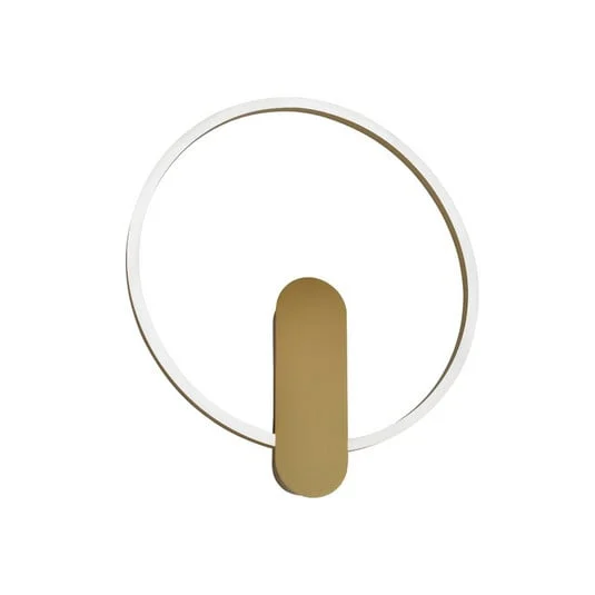Aplique de pared LED Zaklin, color dorado, altura 45 cm, metal
