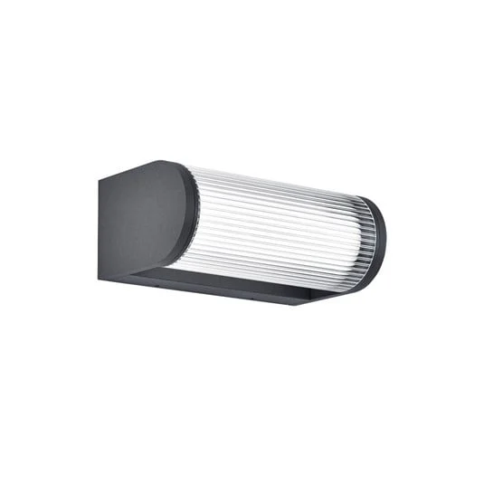 Aplique LED para exterior Monaco, gris oscuro, 25 cm de ancho, metal