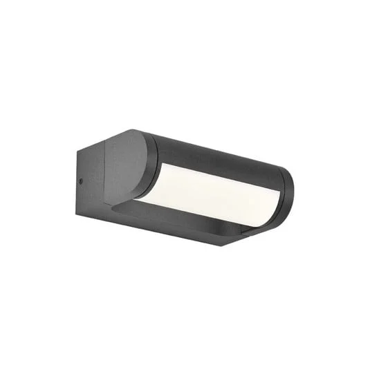 Aplique LED para exterior Randal, gris oscuro, 17 cm de ancho, metal
