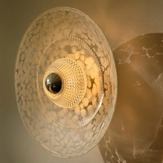 Aplique de pared Disco Rama, transparente, cristal, E27