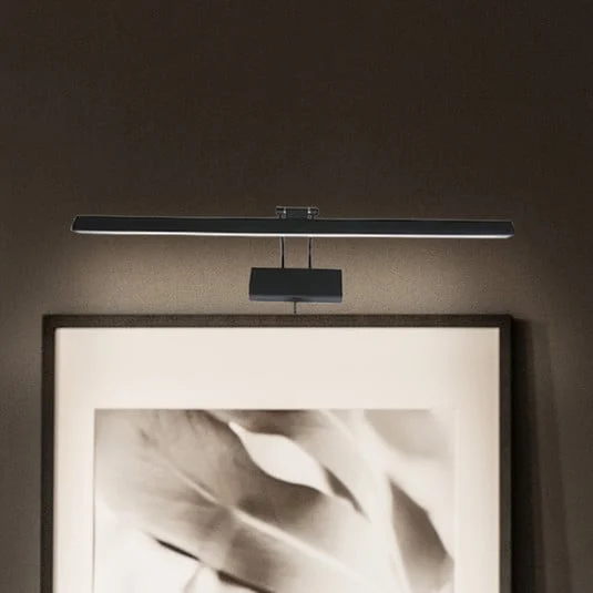 Aplique de pared LED Litho, negro, metal, CCT, 60 cm de ancho