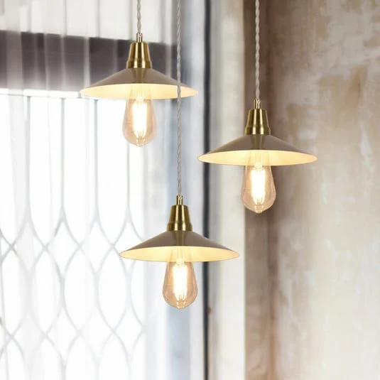 Lámpara colgante Claudette, color crema, Ø 22 cm, metal