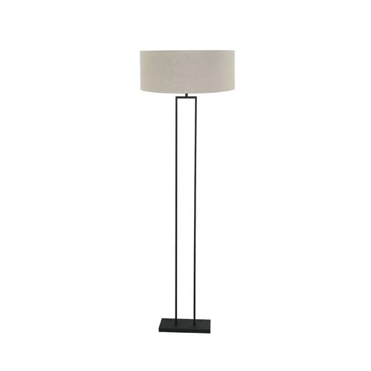 Lámpara de pie Stang, negro/lino color barro, altura 160 cm, E27
