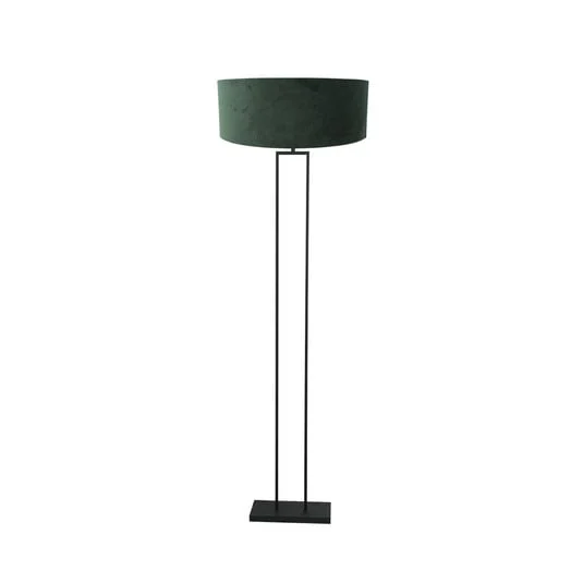 Lámpara de pie Stang, negro/terciopelo verde, altura 160 cm, E27