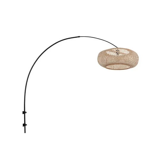 Aplique de pared Sparkled Light 4404ZW, negro/bambú natural, E27
