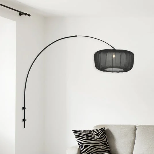 Aplique de pared Sparkled Light 4410ZW, negro/nailon negro, E27