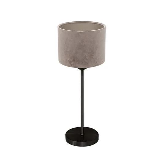 Lámpara de mesa Noor, negro/terciopelo plateado, altura 50 cm, casquillo E27