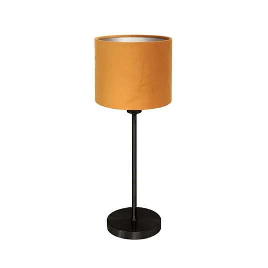 Lámpara de mesa Noor, negro/terciopelo dorado, altura 50 cm, casquillo E27