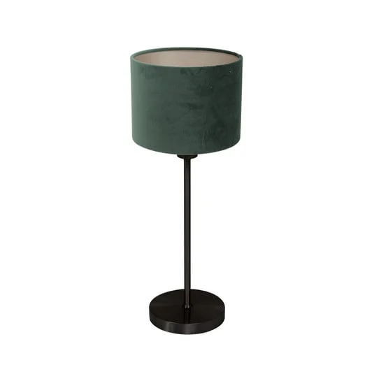 Lámpara de mesa Noor, negra/terciopelo verde, altura 50 cm, E27