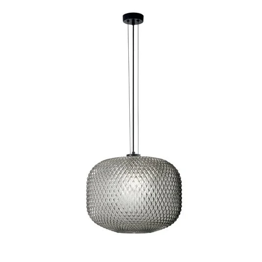 Lámpara colgante Ashford, gris ahumado, Ø 40 cm, cristal