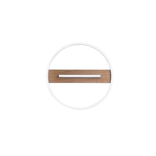 Aplique de pared LED Azimuth, Ø 40 cm, negro/color madera, metal