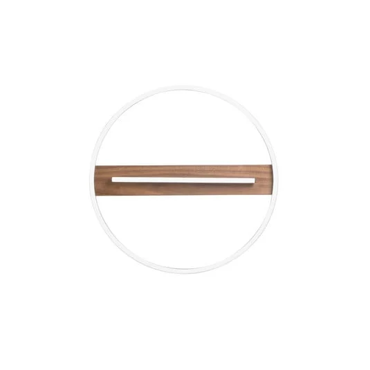 Aplique de pared LED Azimuth, Ø 50 cm, negro/color madera, metal