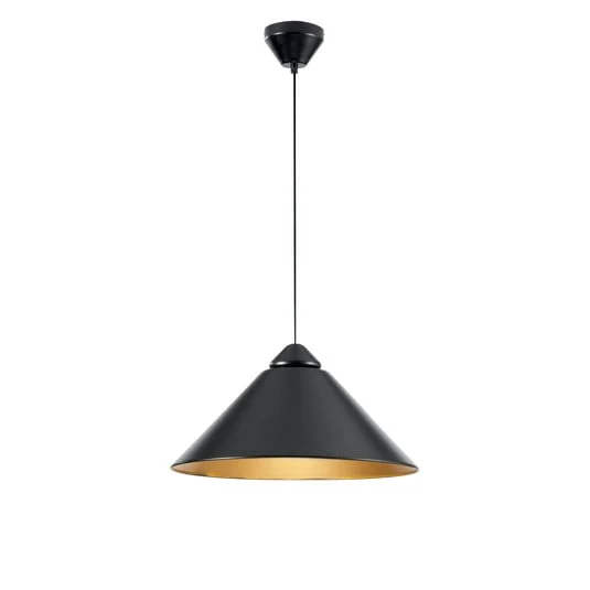 Lámpara colgante Big Bang, negro/dorado, Ø 49 cm, metal