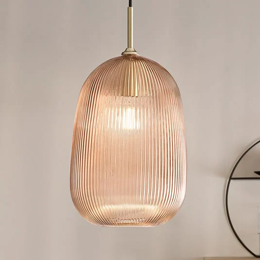 Lámpara colgante DUKE, color ámbar, Ø 21 cm, cristal