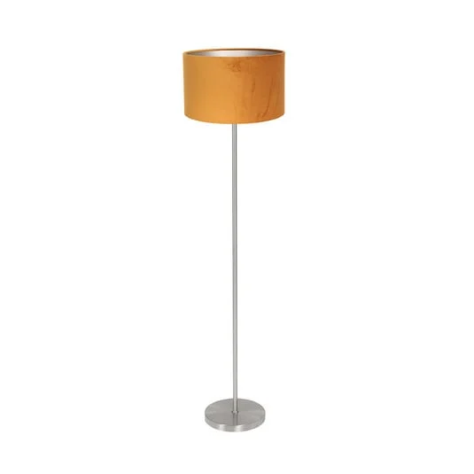 Lámpara de pie Noor, acero/terciopelo dorado, altura 144 cm, E27