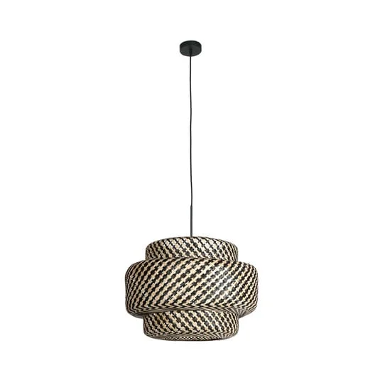 Lámpara colgante Sparkled Light 4478ZW, trenzado de bambú, Ø 53 cm