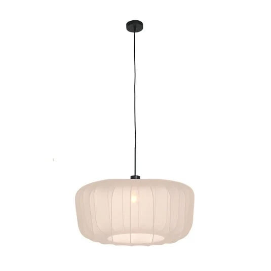 Lámpara colgante Sparkled Light, nailon color crema, Ø 60 cm, E27