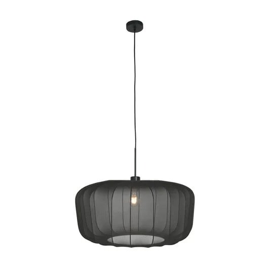Lámpara colgante Sparkled Light, nailon negro, Ø 60 cm, E27