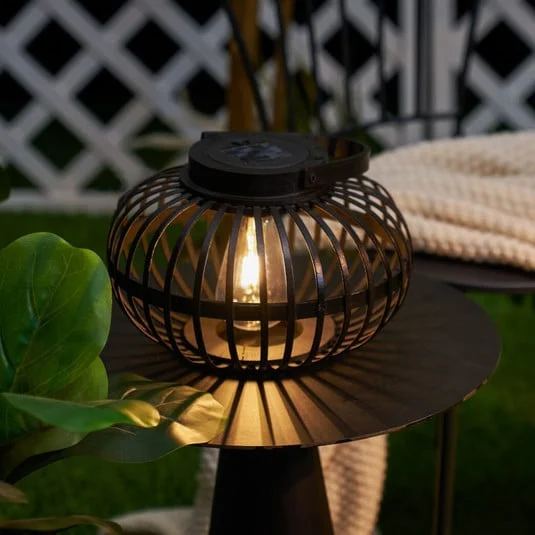 Lámpara de mesa solar LED Pauleen SUNSHINE BLISS, negra, 17 cm, IP44