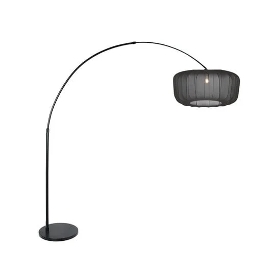 Lámpara de pie curvada Sparkled Light, negro/nylon negro, 240 cm