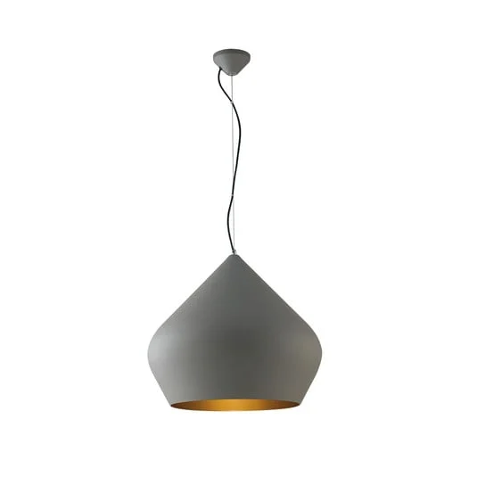 Lámpara colgante Tholos, gris/dorado, Ø 52 cm, metal