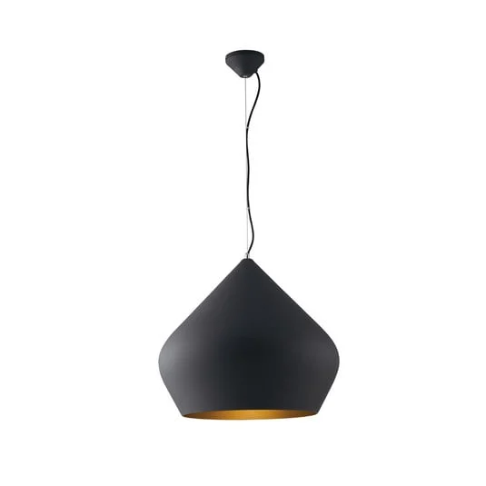 Lámpara colgante Tholos, negro/dorado, Ø 52 cm, metal