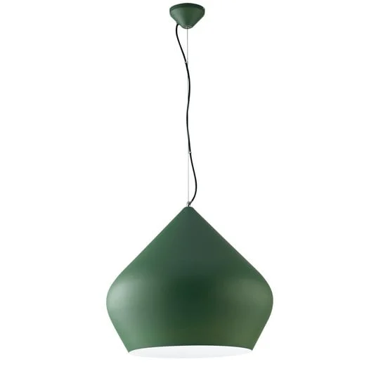 Lámpara colgante Tholos, verde/blanca, Ø 52 cm, metal