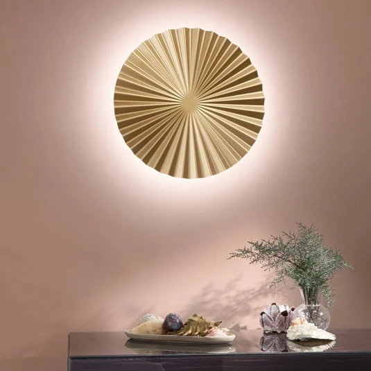 Aplique de pared LED Anadara, color dorado, Ø 50 cm, metal, CCT