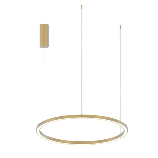 Lámpara colgante LED Hoop, color dorado, Ø 80 cm, metal, CCT