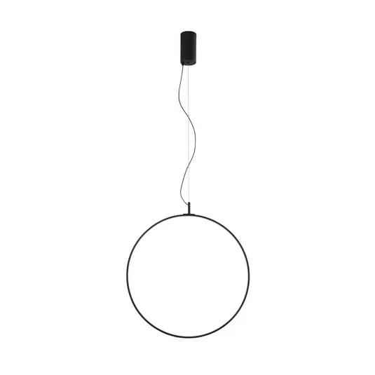 Lámpara colgante LED Toorx, negra, Ø 60 cm, metal, CCT