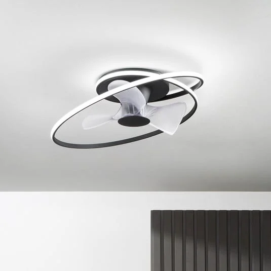 Ventilador de techo LED Storm, blanco y negro, Ø 77 cm CCT, silencioso