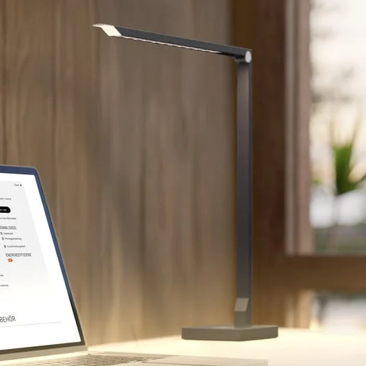 Lámpara de mesa LED FLOYD PRO, negra, 55 cm, CCT, atenuable