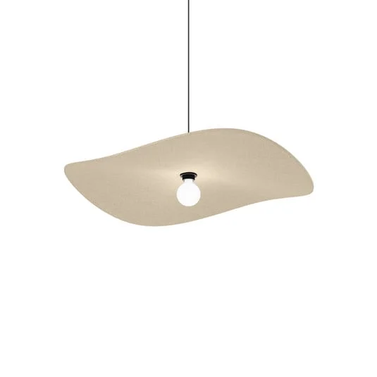 WEVER & DUCRÉ Lámpara colgante Wave Soft 3.0 de fieltro color piedra caliza