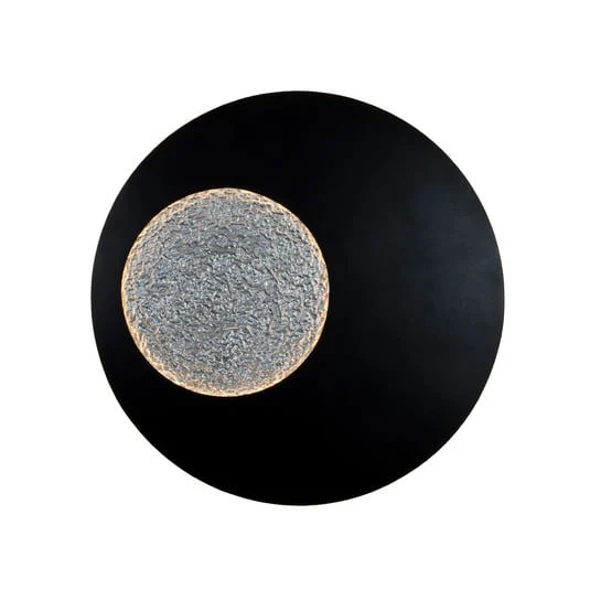 Aplique de pared LED LUNA GIGANTE XL, negro/plata, Ø 100 cm, atenuable
