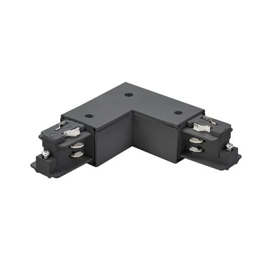 Conector en esquina BRUMBERG ONETRACK, negro, con conductor de protección