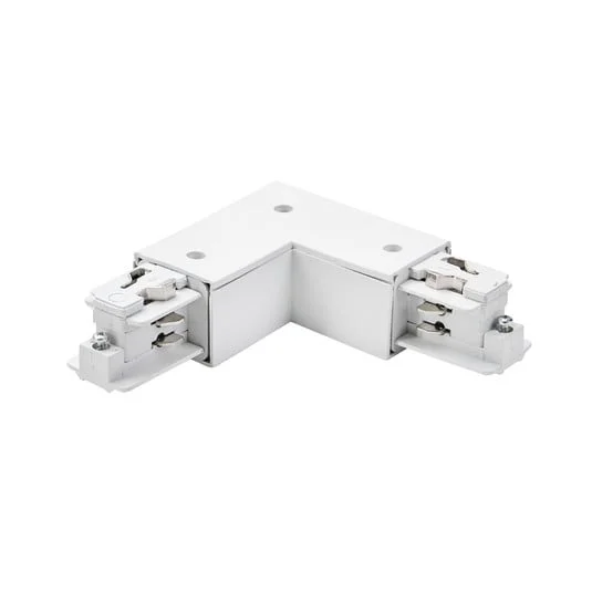 Conector de esquina BRUMBERG ONETRACK, blanco, conductor de protección exterior