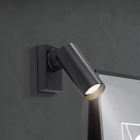 Foco de pared RIK, negro, 1 luz, 20 cm, metal, GU10-LED