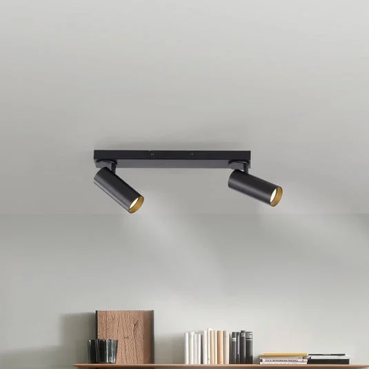 Downlight RIK, negro, 2 luces, 59 cm, metal, LED GU10