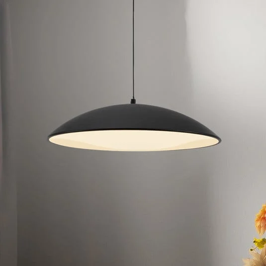 Lámpara colgante LED LENTE, negra, Ø 40 cm, metal, Switchdim