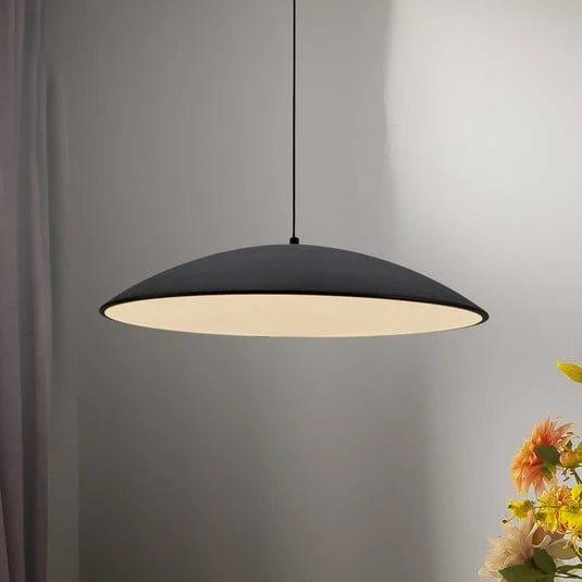 Lámpara colgante LED LENTE, negra, Ø 50 cm, metal, Switchdim