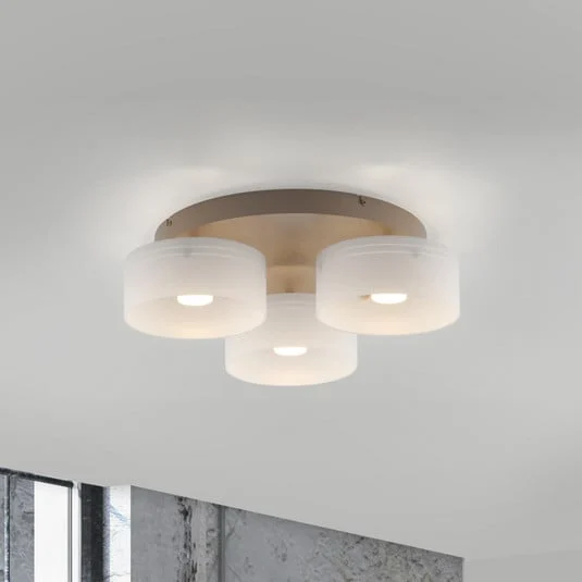 Lámpara LED de techo MARIKA beige/blanca, 40 cm, 3 luces, cristal, Switchdim
