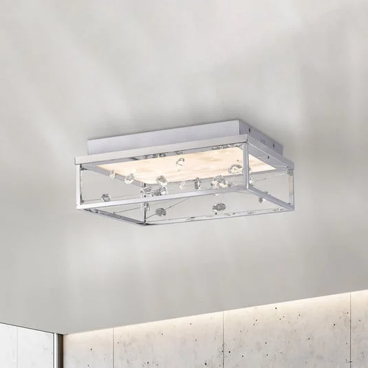 Lámpara LED de techo SKINA, cromada, 40 cm, CCT, atenuable, con control remoto
