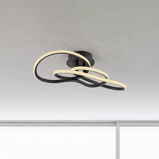 Lámpara LED de techo TWIST, negra, 90 cm de longitud, metal, Switchdim