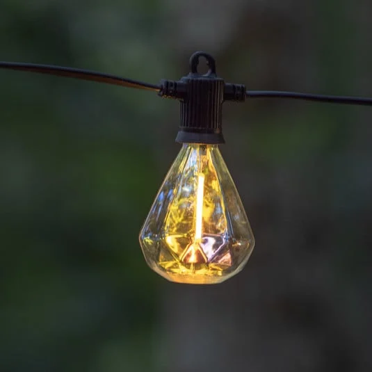 Cadena de luces LED Marcus transparente, kit de inicio, 3 m, solar/enchufe