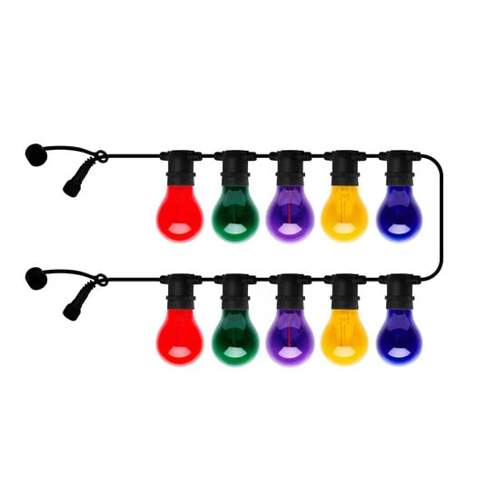Cadena de luces LED Tobias, extensión, multicolor, 10 luces, 4,5 m