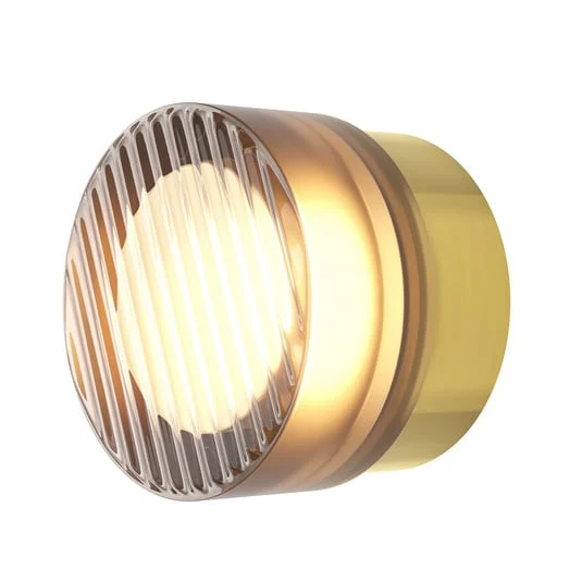 Aplique de pared LED OLO, latón/ámbar texturizado, Ø 13 cm CCT