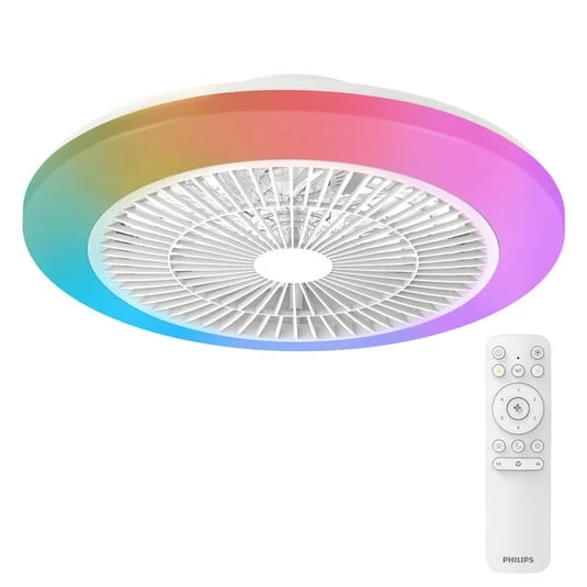 Ventilador de techo LED Philips Amigo, blanco, 48 cm, CCT, RGB
