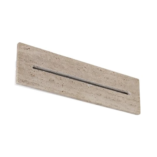 Aplique de pared LED Rojas, beige/blanco, travertino, 40 cm de ancho