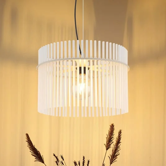 Lámpara colgante Gorley, blanco/arena, cristal, Ø 40 cm, E27